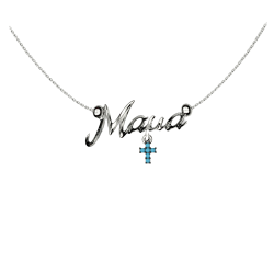 Mom necklace with turquoise cross silver 925 H52070T