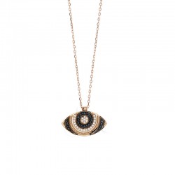 Eye 925 Silver Necklace With black and white zircon gold plated ZN1228