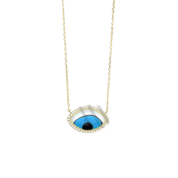 Eye 925 Silver Necklace with gold-plated zircon ZN1076G