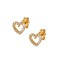 HEART 14K GOLD WITH WHITE ZIRCON FOR SMALL AND LARGE LADIES 