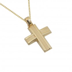 14ct gold christening cross with chain for Satine boy