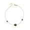 14ct gold women's bracelet with green zircon 