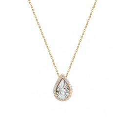 Necklace made of 14ct gold and white gold with zircon 
