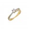 Single Stone Ring 14K Gold With White Gold  D048