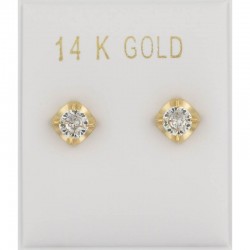 14k gold 4mm zircon earrings er2565
