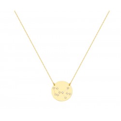 Zodiac Gold Necklace With Sagittarius Constellation With K9 Chain with Zirconia s14276
