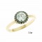 ROSETTE RING GOLD 14 KARAT WITH WHITE AND BLACK ZIRCON FA50 DESIGNED IN ITALY