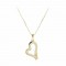 Gold heart with chain and white zircons 14 carats 