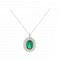 Necklace in white gold with emerald and white zircons14 carats22