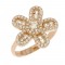 Pink gold flower ring with 14 carat white zircons