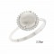 14ct white gold rosette ring with white zirconia rosette with satin center FA040