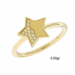 14ct Gold Ring with White Zirconia FA91