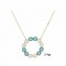 Infinity gold necklace k14 with white and sea zirconia
