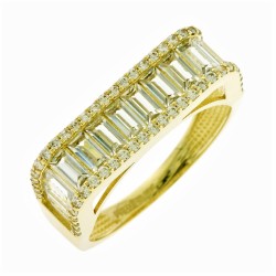 14ct gold ring with white zirconia fa24