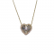 Heart necklace made of gold and white gold with 14 carat zirconia KO110