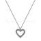 14ct white gold heart necklace with zirconia kol90