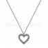 14ct white gold heart necklace with zirconia kol90