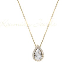 Necklace made of 14ct gold and white gold with zircon KOL19
