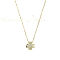 14ct gold cross necklace handmade KOL21