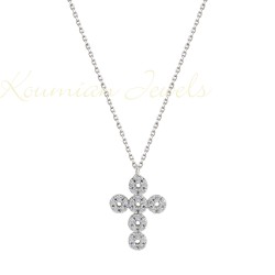 White gold cross with chain 14 carats KO10