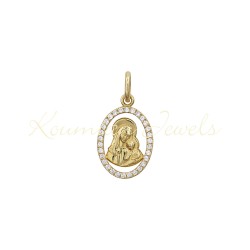 Virgin Mary 14 carat gold with zircon KF3