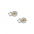  GOLD EARRINGS 14 KARAT NECKLACES WITH WHITE ZIRCON 4mm KUMIAN ER2611