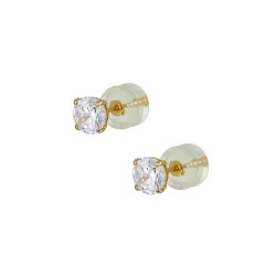 14ct gold earrings NAILS WITH WHITE ZIRCON 5MM ER2621