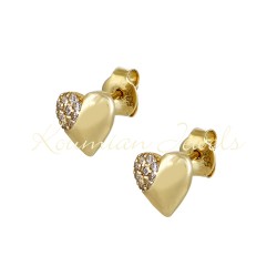 14ct gold earrings heart SK36