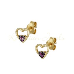 14ct gold earrings heart SK10